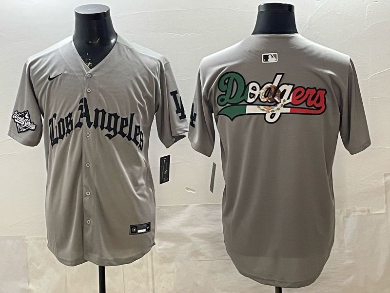 Men 2026 Los Angeles Dodgers Blank Grey Five generations Nike MLB Jersey style 004